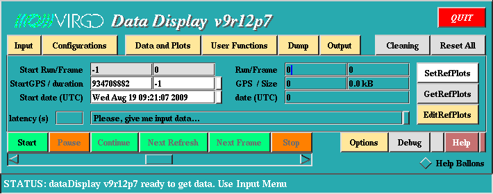 Screenshot from Virgo experiment